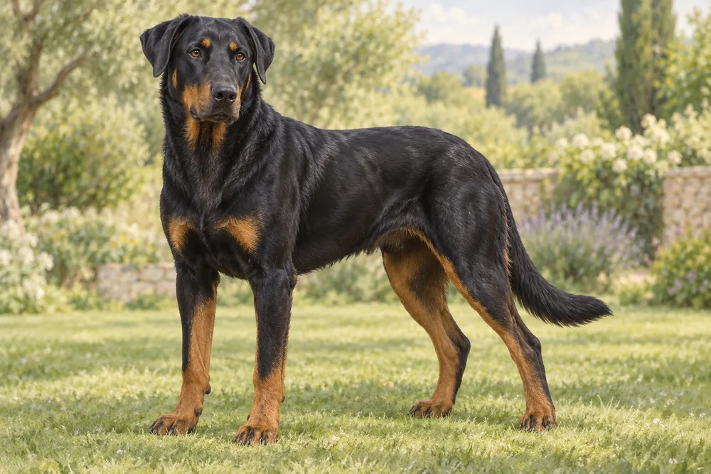 Beauceron — przykładowy wygląd zwierzęcia, ilustracja wygenerowana przez AI