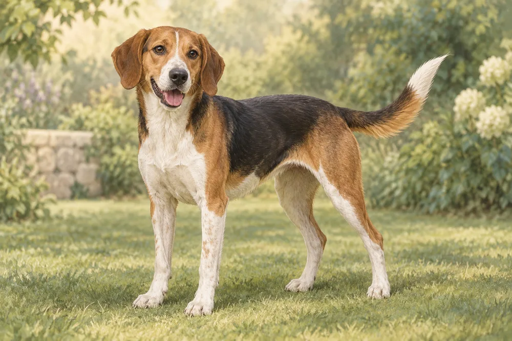 Mieszaniec beagle — przykładowy wygląd zwierzęcia, ilustracja wygenerowana przez AI