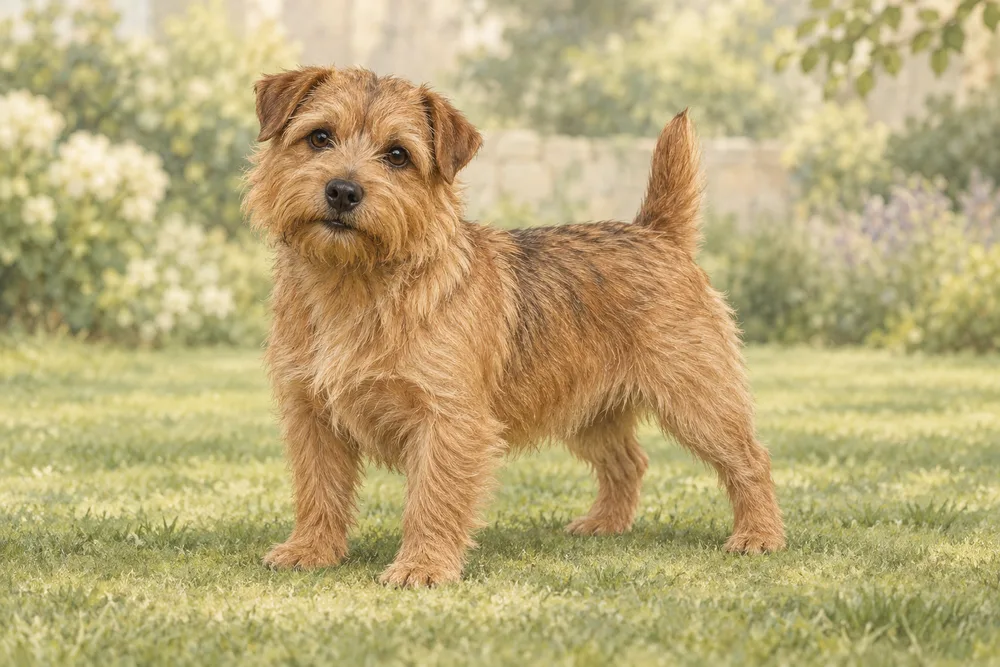 Norfolk terrier — przykładowy wygląd zwierzęcia, ilustracja wygenerowana przez AI