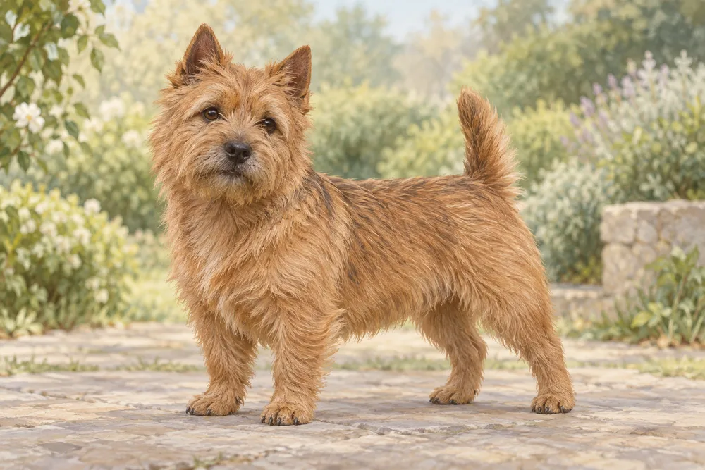 Norwich terrier — przykładowy wygląd zwierzęcia, ilustracja wygenerowana przez AI