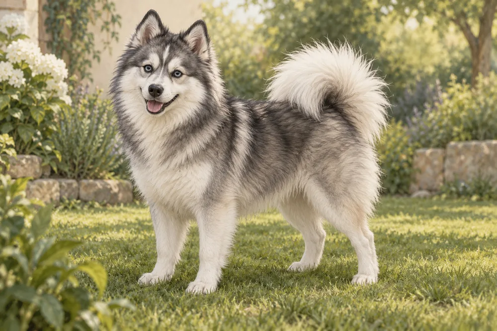 Pomsky — przykładowy wygląd zwierzęcia, ilustracja wygenerowana przez AI