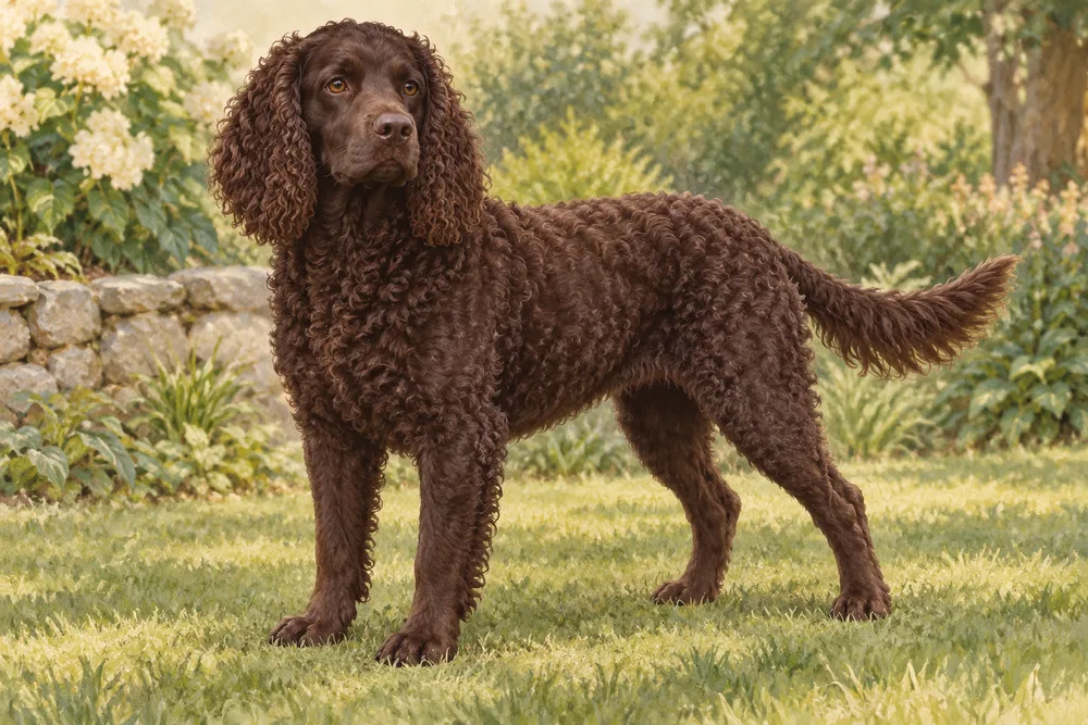 Spaniel amerykański wodny — przykładowy wygląd zwierzęcia, ilustracja wygenerowana przez AI