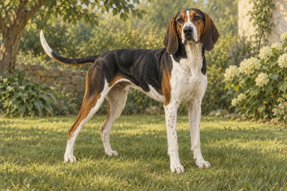 Treeing walker coonhound — przykładowy wygląd zwierzęcia, ilustracja wygenerowana przez AI
