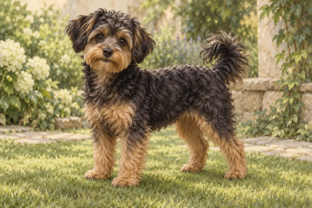 Yorkipoo — przykładowy wygląd zwierzęcia, ilustracja wygenerowana przez AI